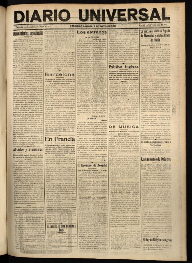 Miniatura de Diario Universal del 10 de abril de 1924