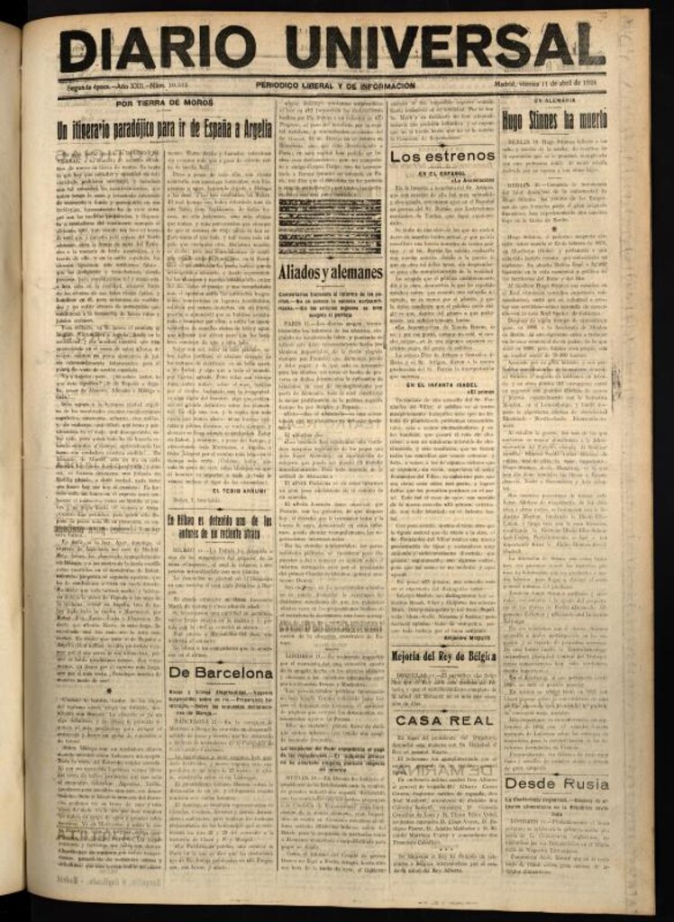 Miniatura de Diario Universal del 11 de abril de 1924