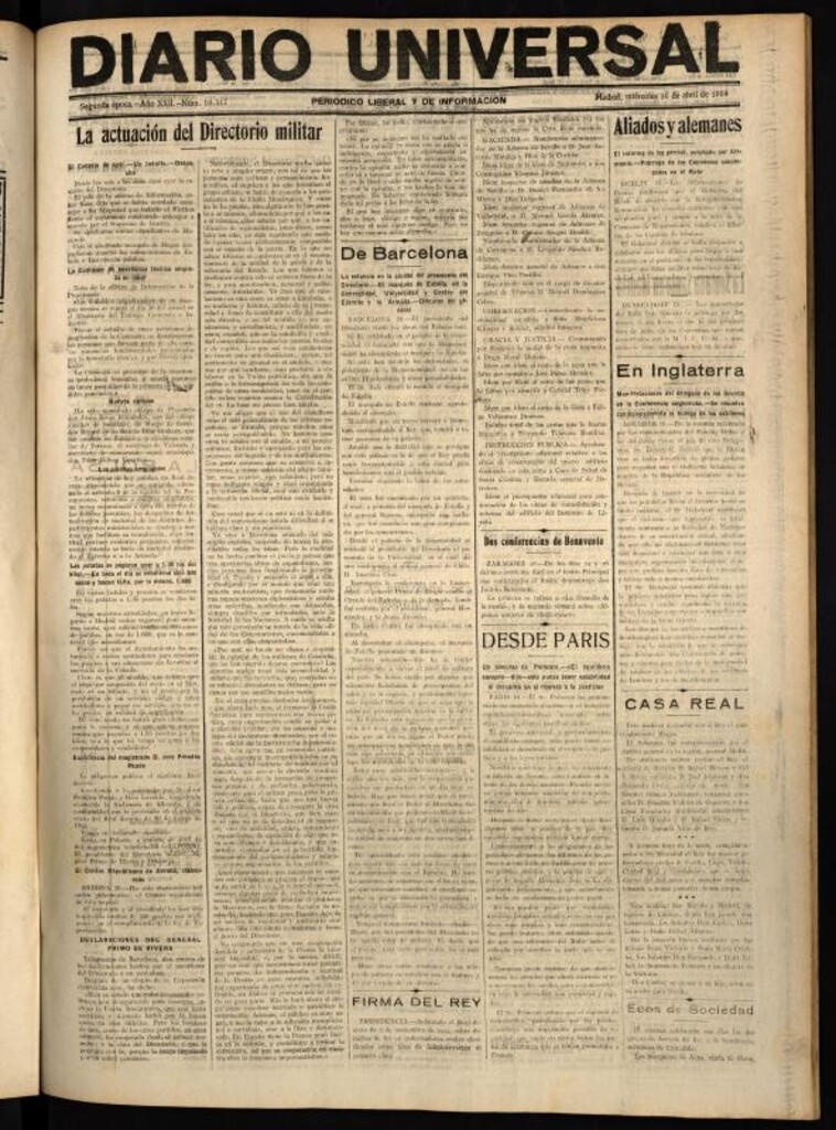 Miniatura de Diario Universal del 16 de abril de 1924