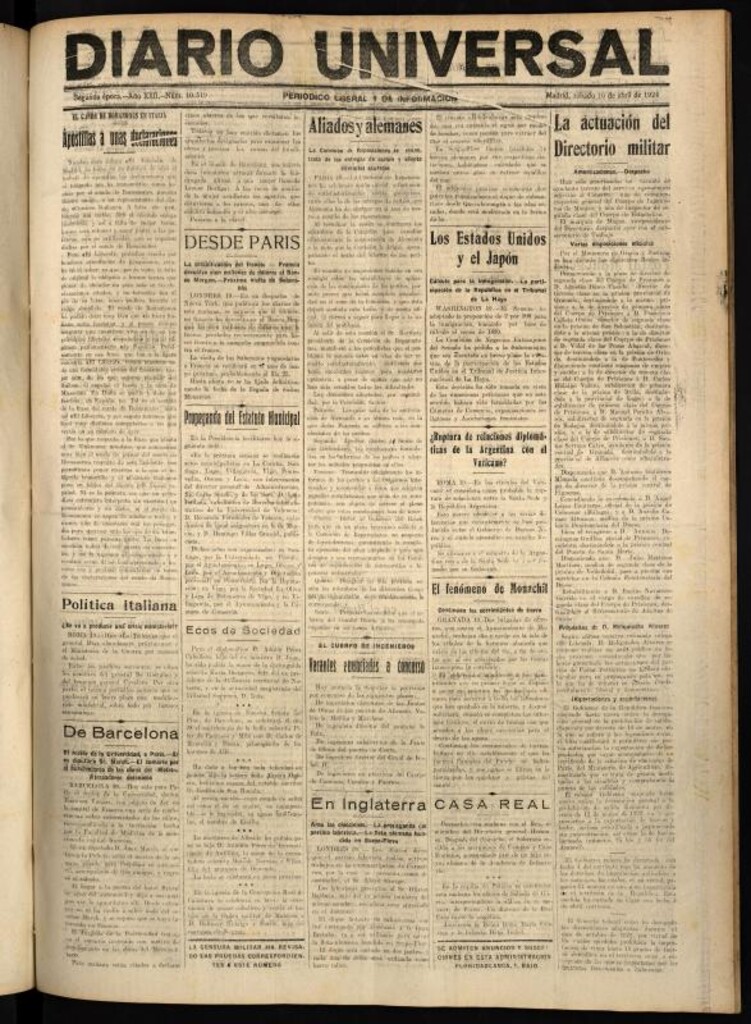 Miniatura de Diario Universal del 19 de abril de 1924