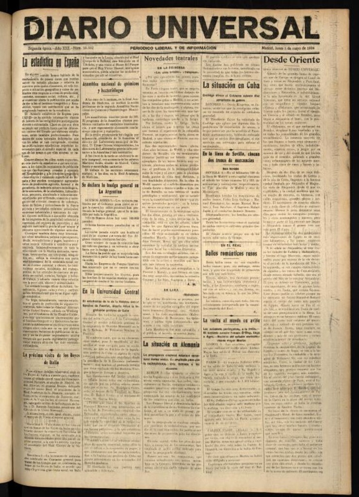 Miniatura de Diario Universal del 5 de mayo de 1924