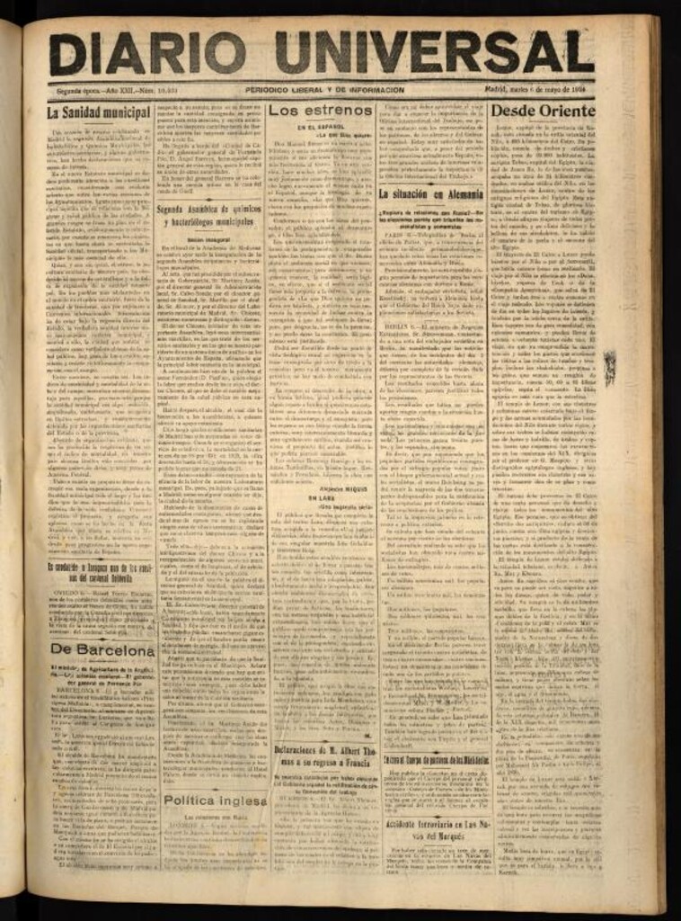 Miniatura de Diario Universal del 6 de mayo de 1924