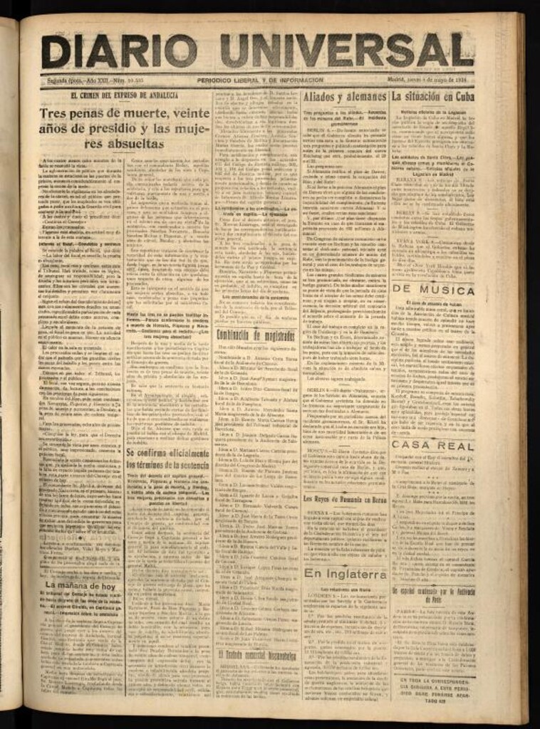 Miniatura de Diario Universal del 8 de mayo de 1924
