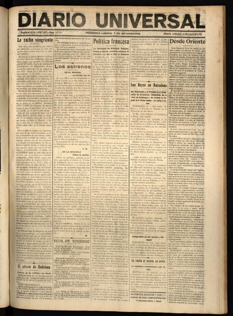Miniatura de Diario Universal del 14 de mayo de 1924