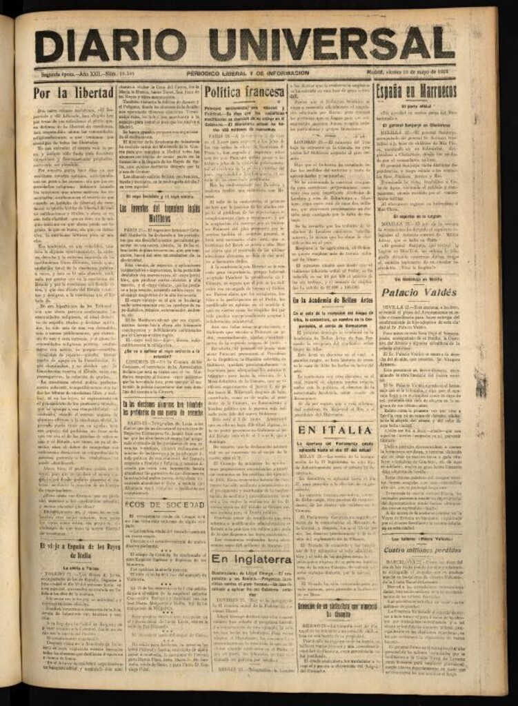 Miniatura de Diario Universal del 23 de mayo de 1924