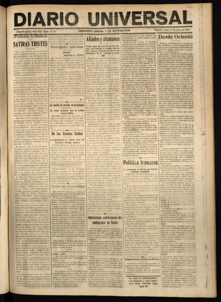 Miniatura de Diario Universal del 24 de mayo de 1924