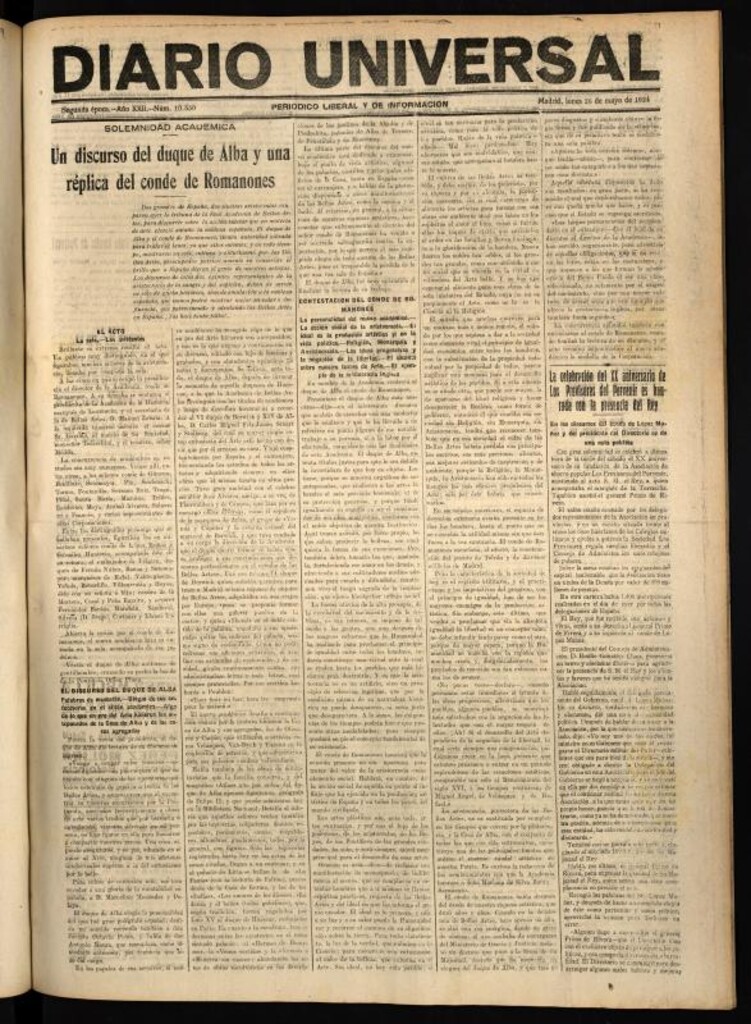 Miniatura de Diario Universal del 26 de mayo de 1924