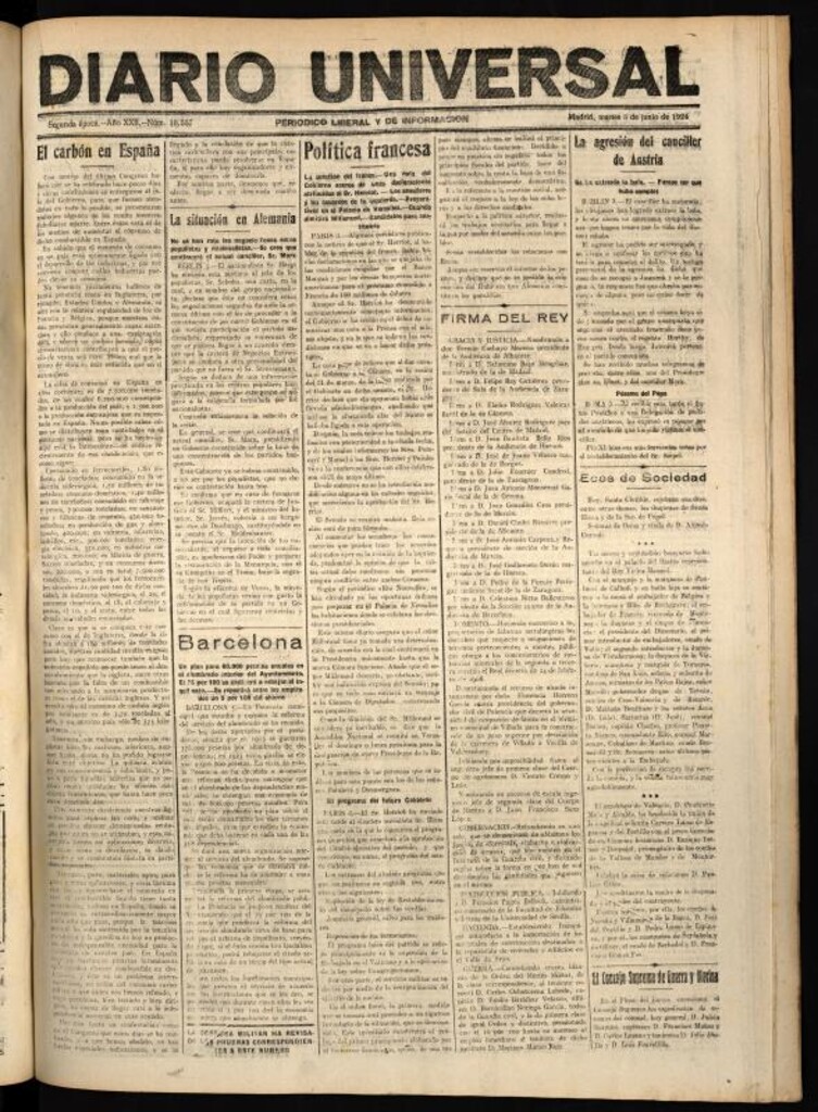 Miniatura de Diario Universal del 3 de junio de 1924
