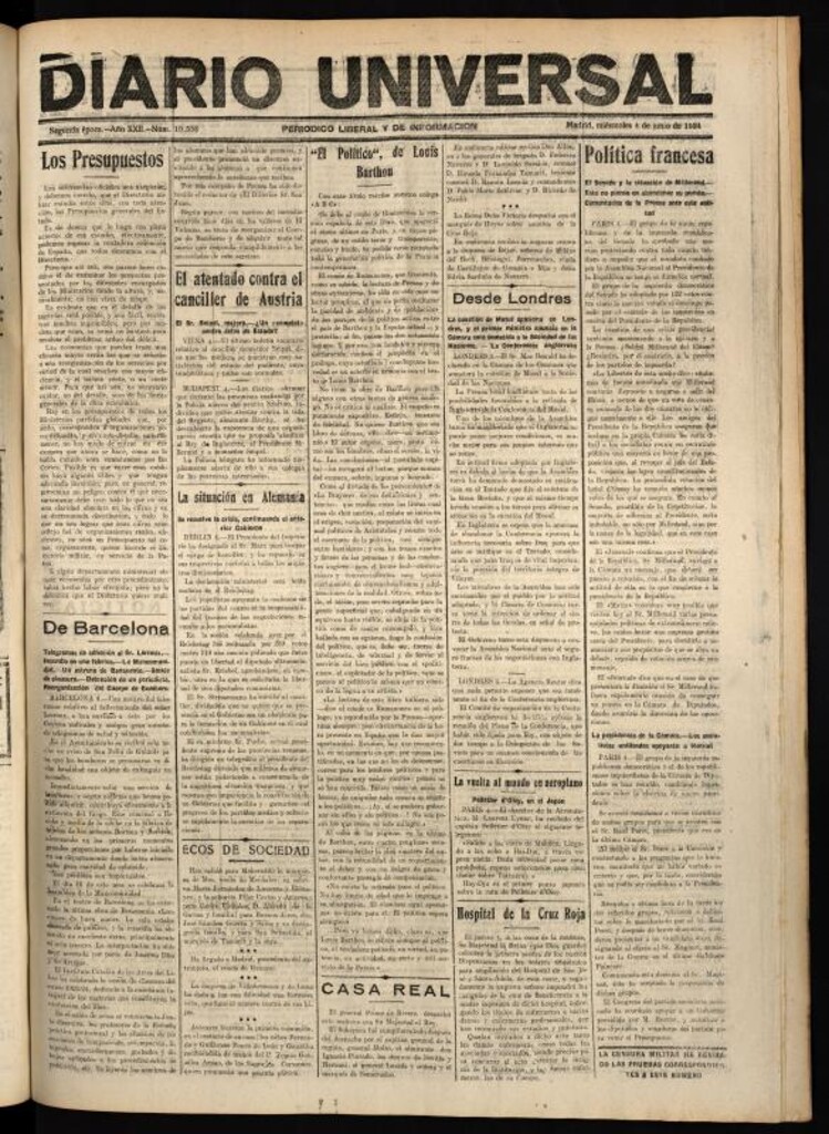 Miniatura de Diario Universal del 4 de junio de 1924