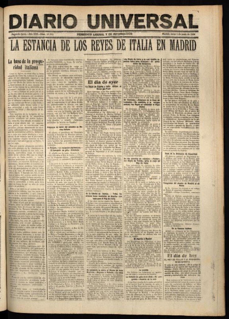 Miniatura de Diario Universal del 9 de junio de 1924