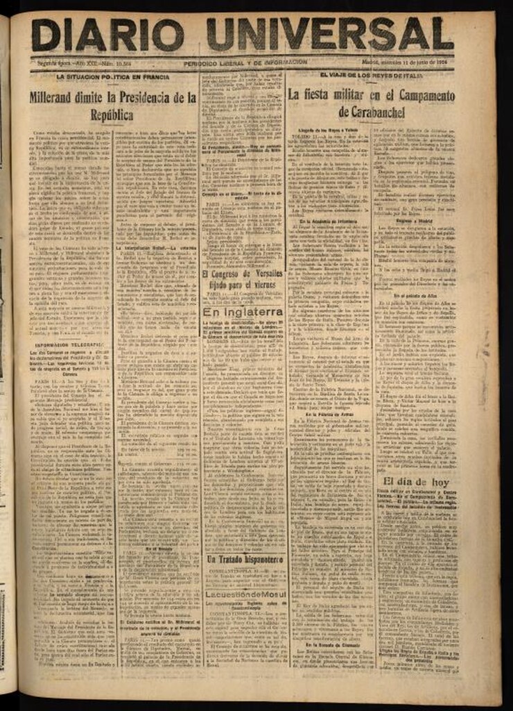 Miniatura de Diario Universal del 11 de junio de 1924