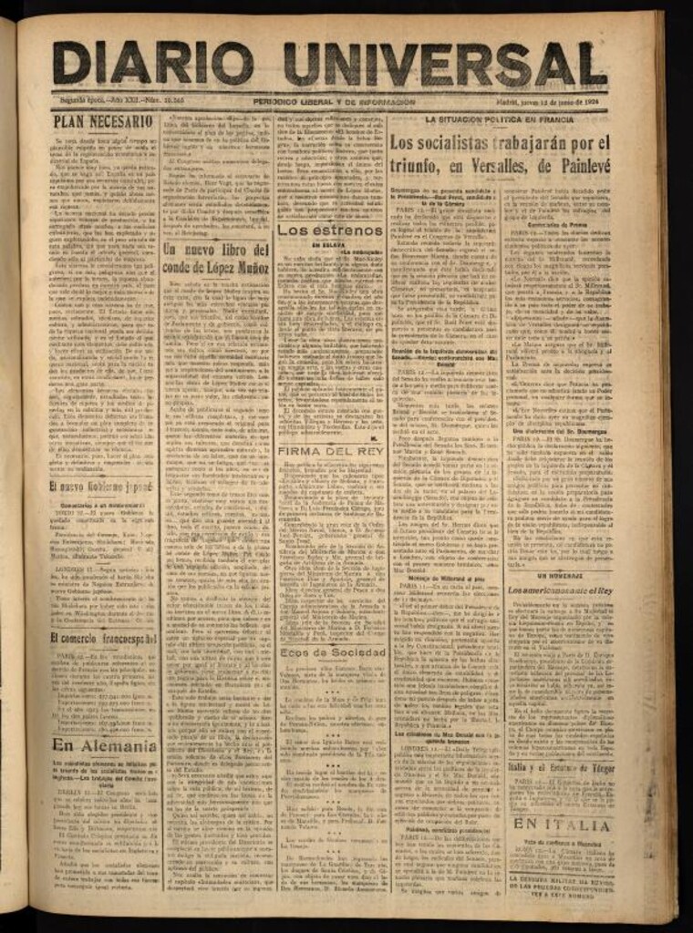 Miniatura de Diario Universal del 12 de junio de 1924