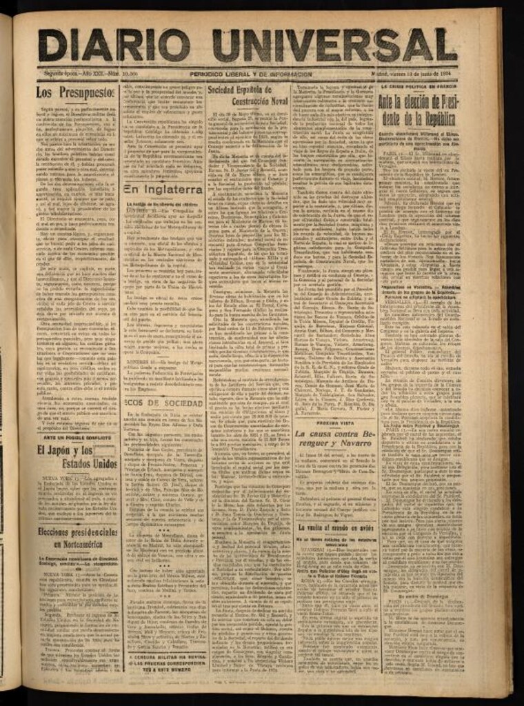 Miniatura de Diario Universal del 13 de junio de 1924
