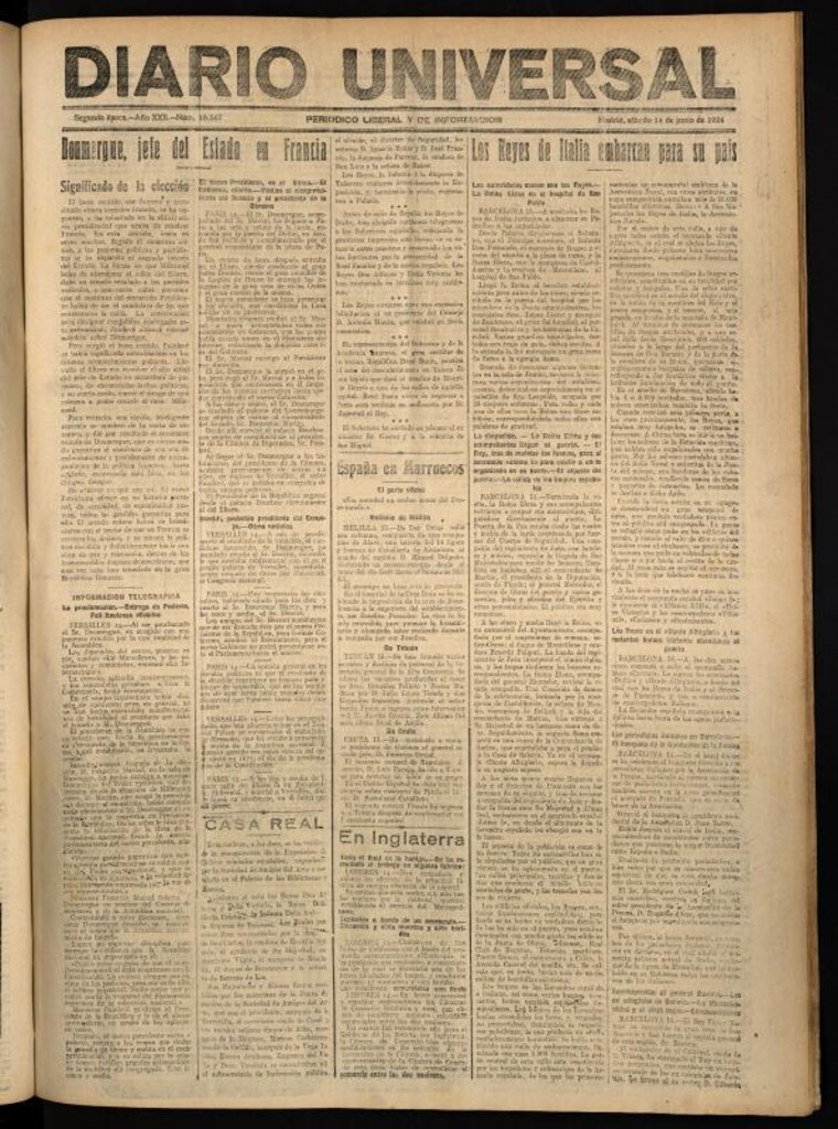 Miniatura de Diario Universal del 14 de junio de 1924