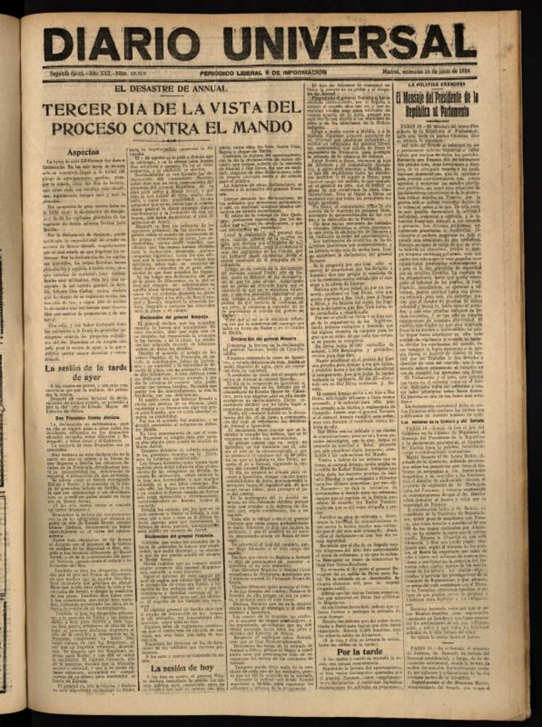 Miniatura de Diario Universal del 18 de junio de 1924