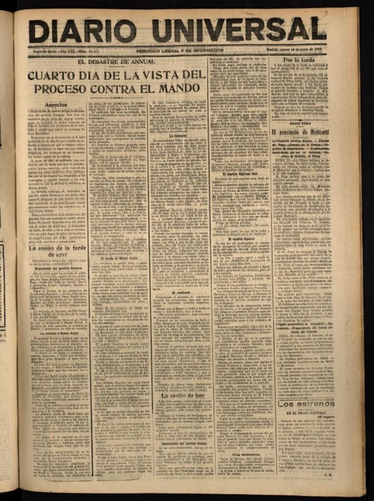 Miniatura de Diario Universal del 19 de junio de 1924