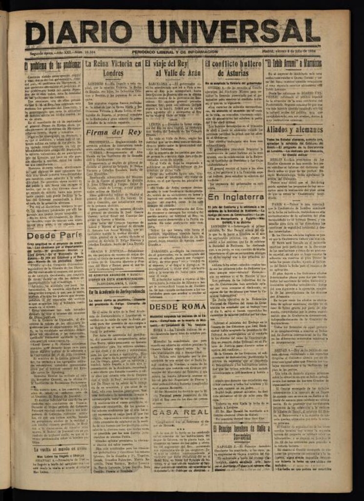 Miniatura de Diario Universal del 4 de julio de 1924