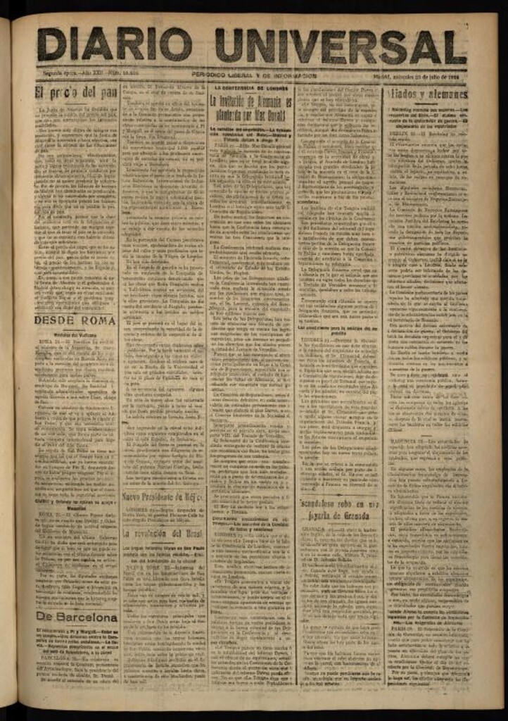 Miniatura de Diario Universal del 23 de julio de 1924