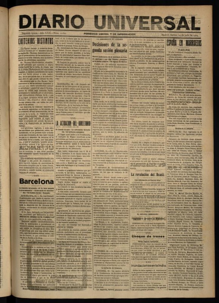 Miniatura de Diario Universal del 24 de julio de 1924