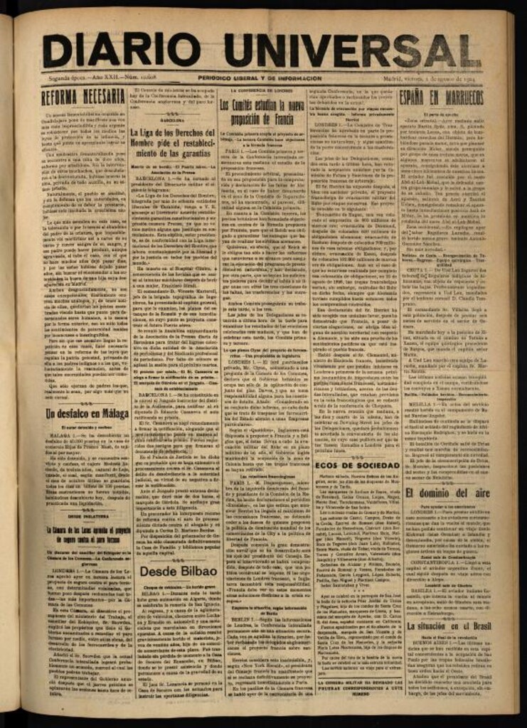Miniatura de Diario Universal del 1 de agosto de 1924