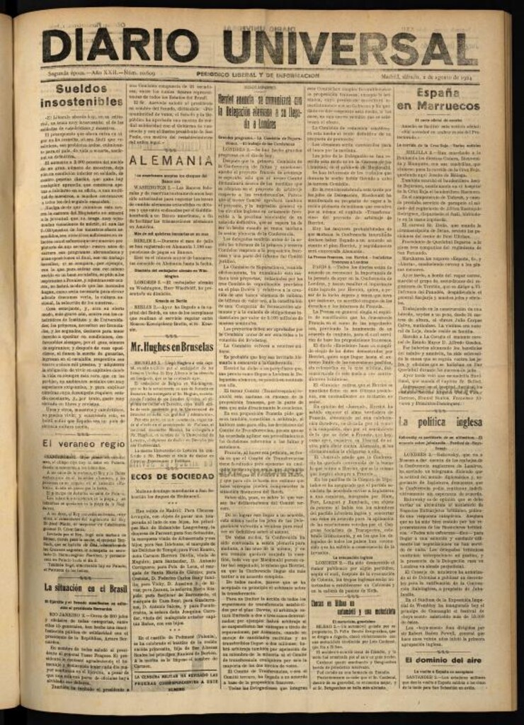 Miniatura de Diario Universal del 2 de agosto de 1924