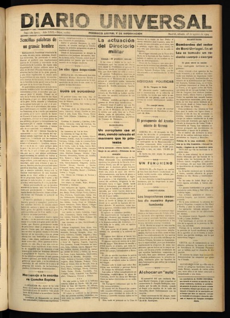 Miniatura de Diario Universal del 23 de agosto de 1924