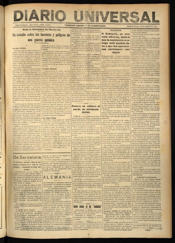 Miniatura de Diario Universal del 26 de agosto de 1924