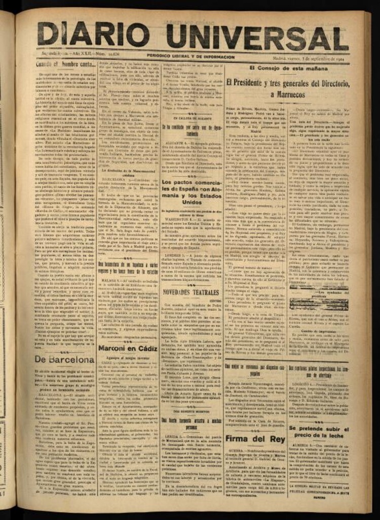 Miniatura de Diario Universal del 5 de septiembre de 1924