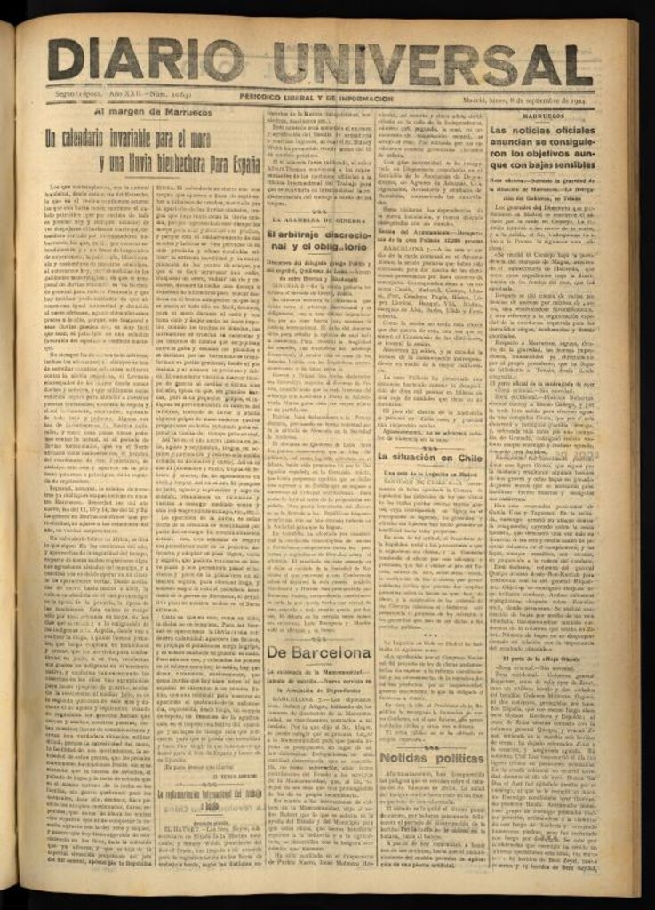 Miniatura de Diario Universal del 8 de septiembre de 1924