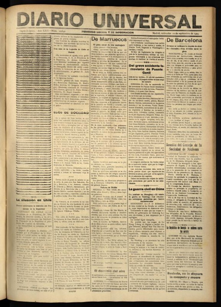Miniatura de Diario Universal del 10 de septiembre de 1924