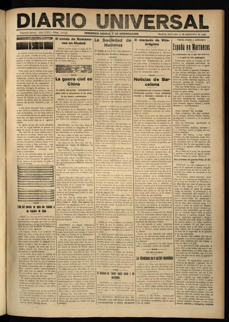 Miniatura de Diario Universal del 17 de septiembre de 1924