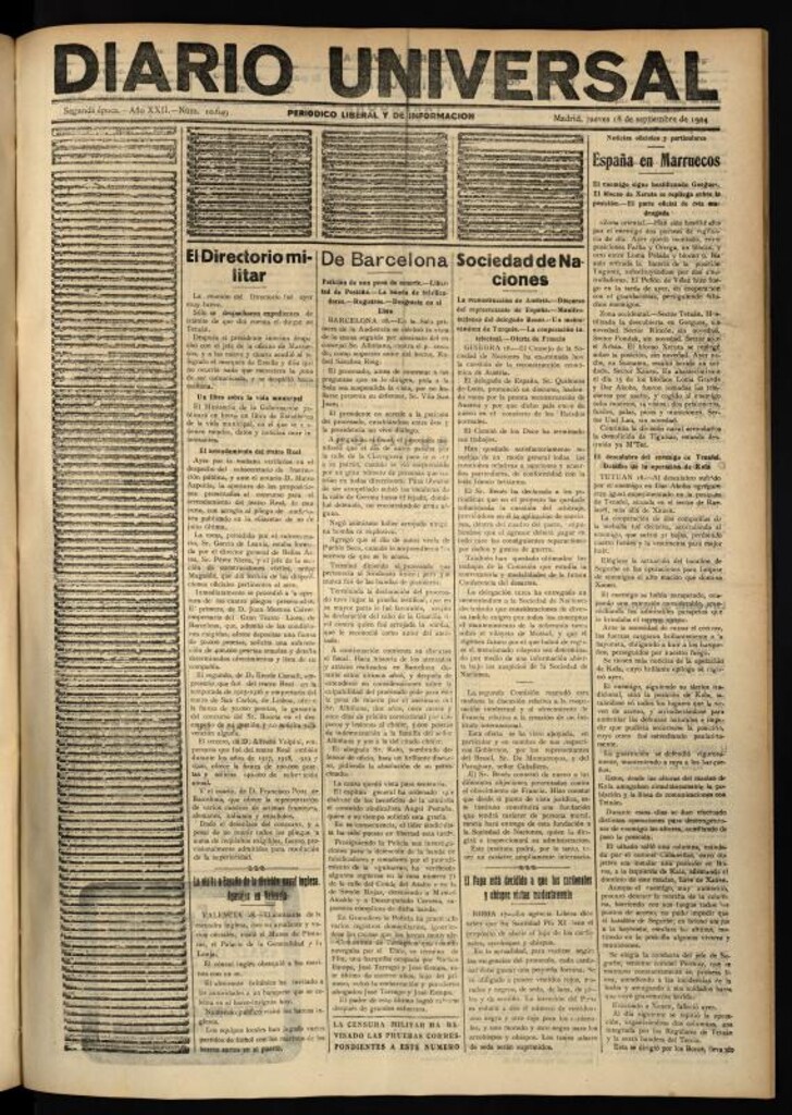 Miniatura de Diario Universal del 18 de septiembre de 1924