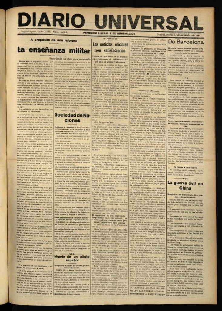 Miniatura de Diario Universal del 23 de septiembre de 1924