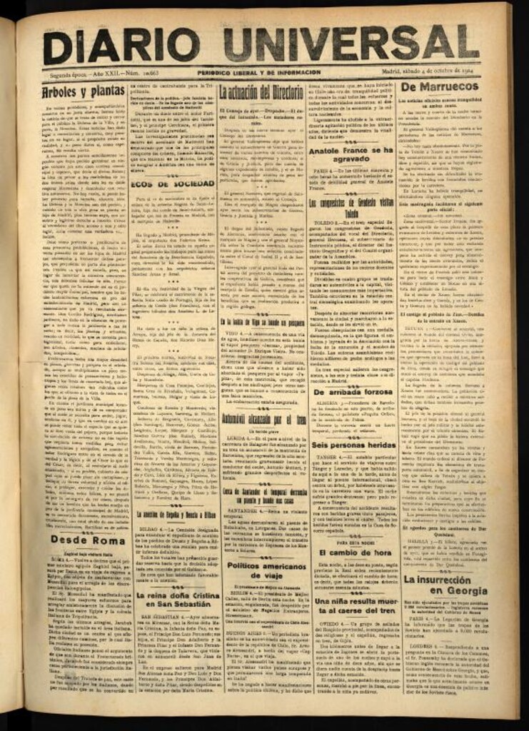 Miniatura de Diario Universal del 4 de octubre de 1924
