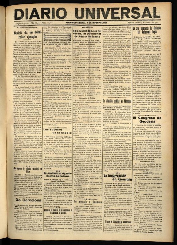 Miniatura de Diario Universal del 7 de octubre de 1924