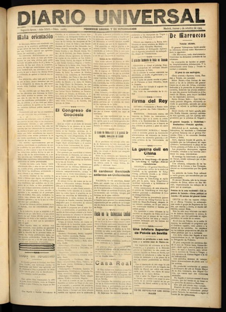 Miniatura de Diario Universal del 9 de octubre de 1924