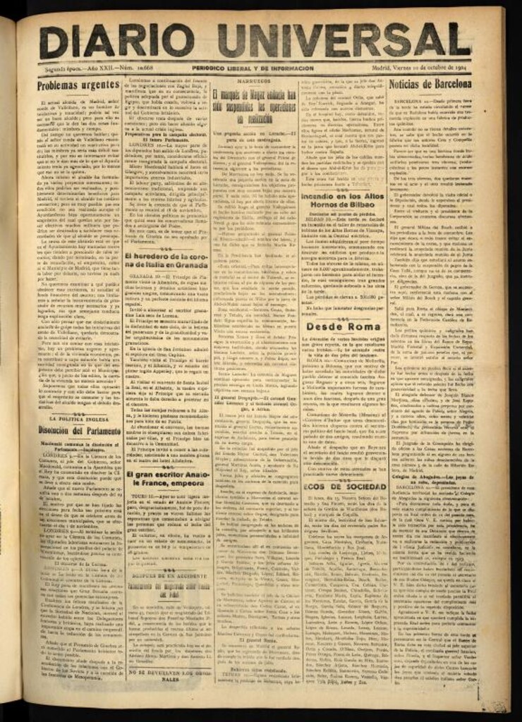 Miniatura de Diario Universal del 10 de octubre de 1924