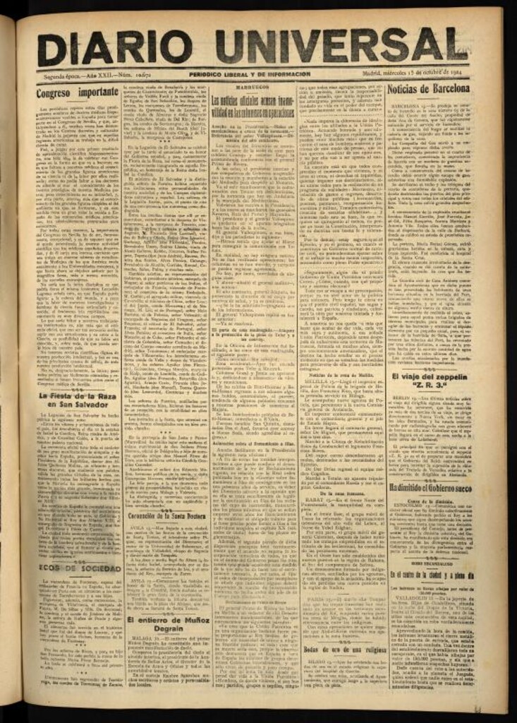 Miniatura de Diario Universal del 15 de octubre de 1924