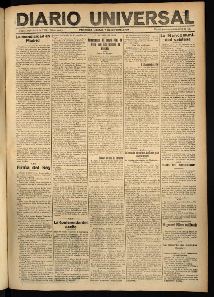 Miniatura de Diario Universal del 16 de octubre de 1924