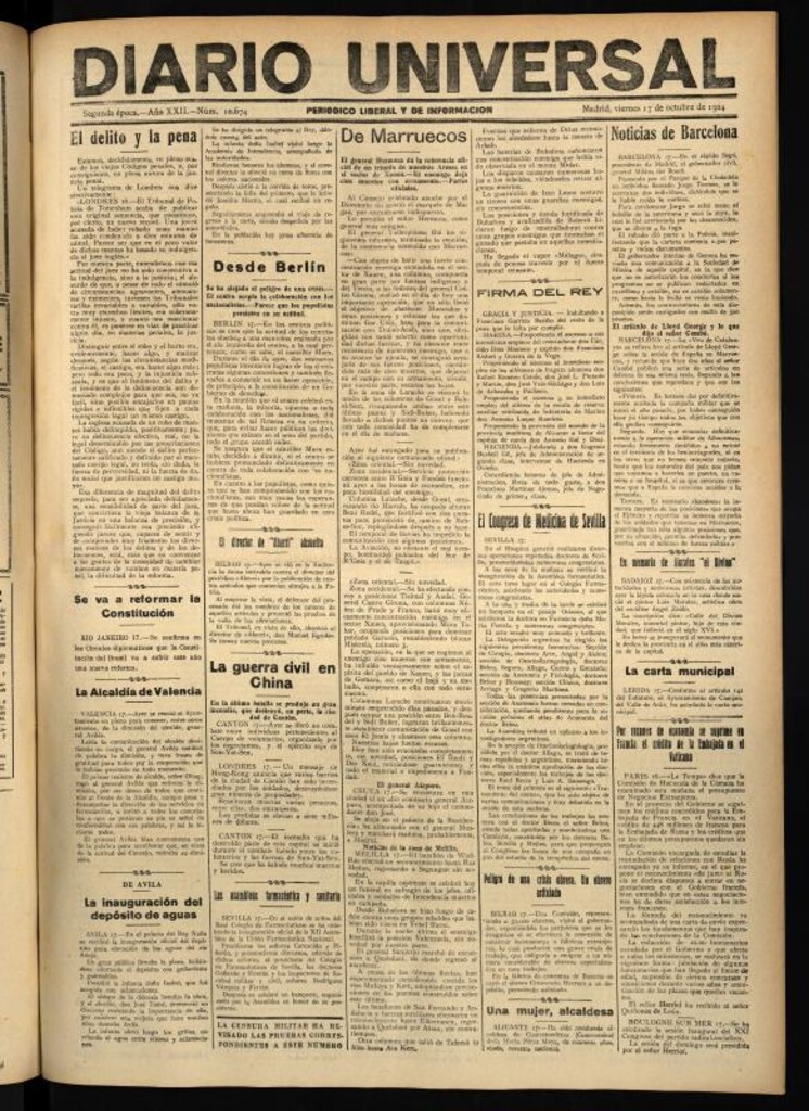 Miniatura de Diario Universal del 17 de octubre de 1924