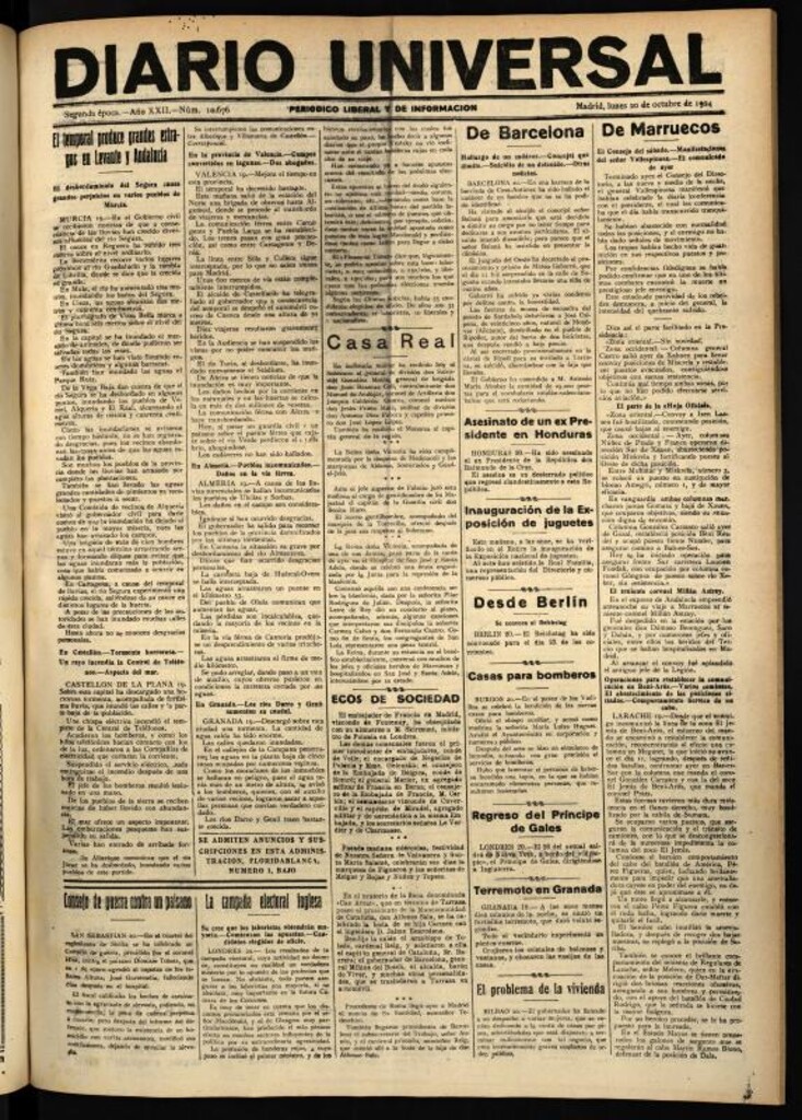 Miniatura de Diario Universal del 20 de octubre de 1924