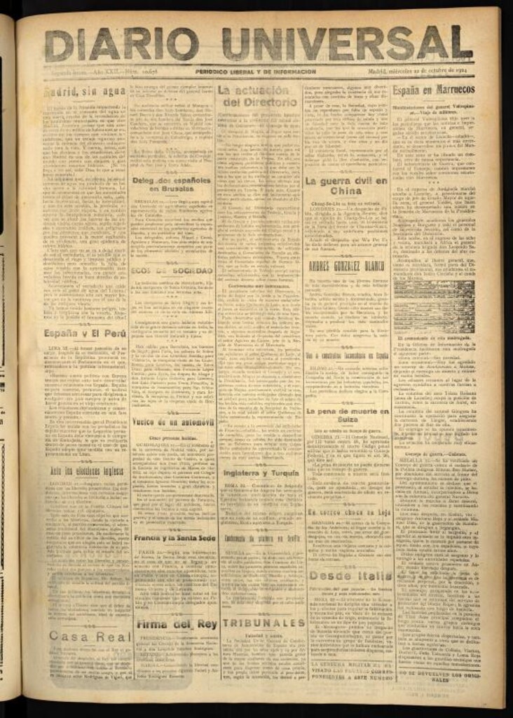 Miniatura de Diario Universal del 22 de octubre de 1924