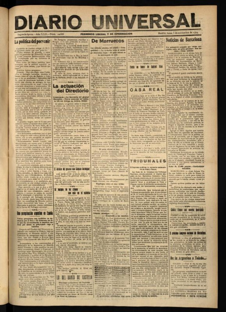 Miniatura de Diario Universal del 3 de noviembre de 1924