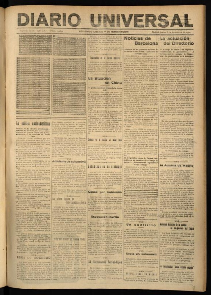 Miniatura de Diario Universal del 6 de noviembre de 1924