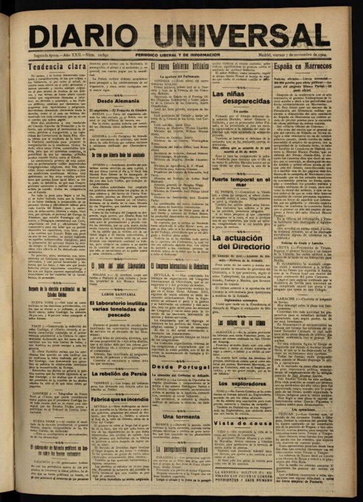 Miniatura de Diario Universal del 7 de noviembre de 1924