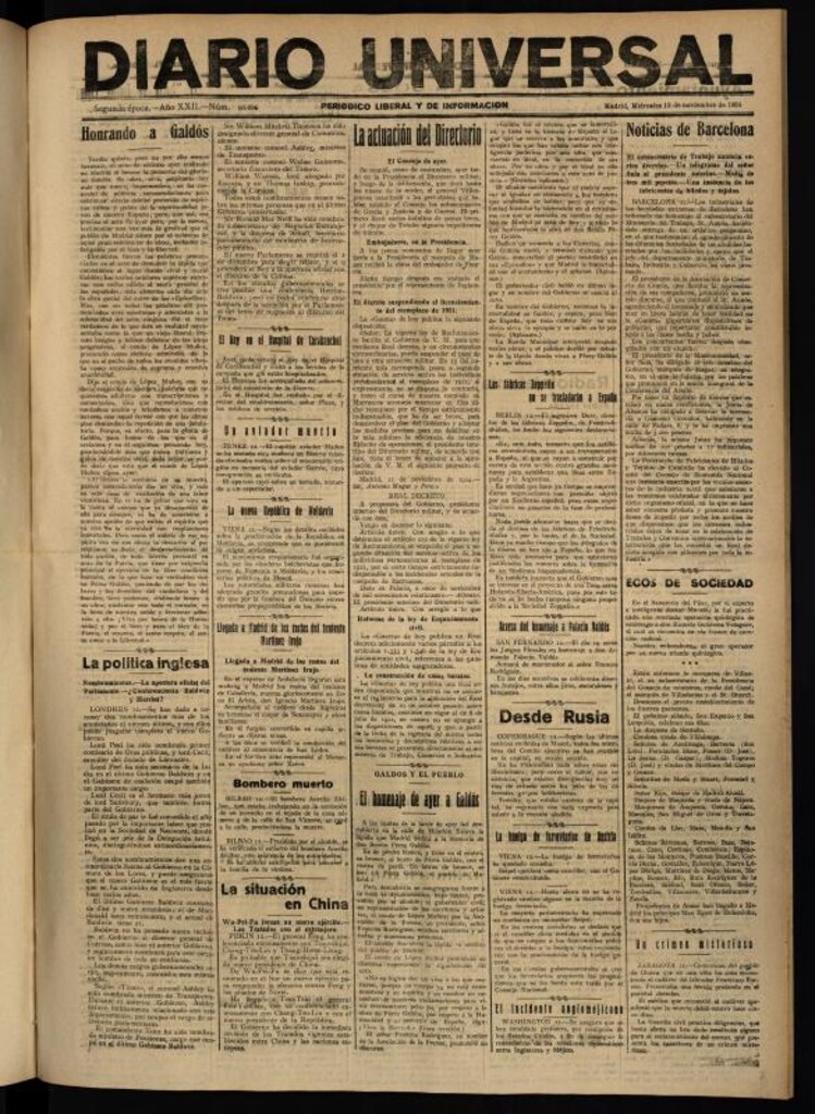 Miniatura de Diario Universal del 12 de noviembre de 1924