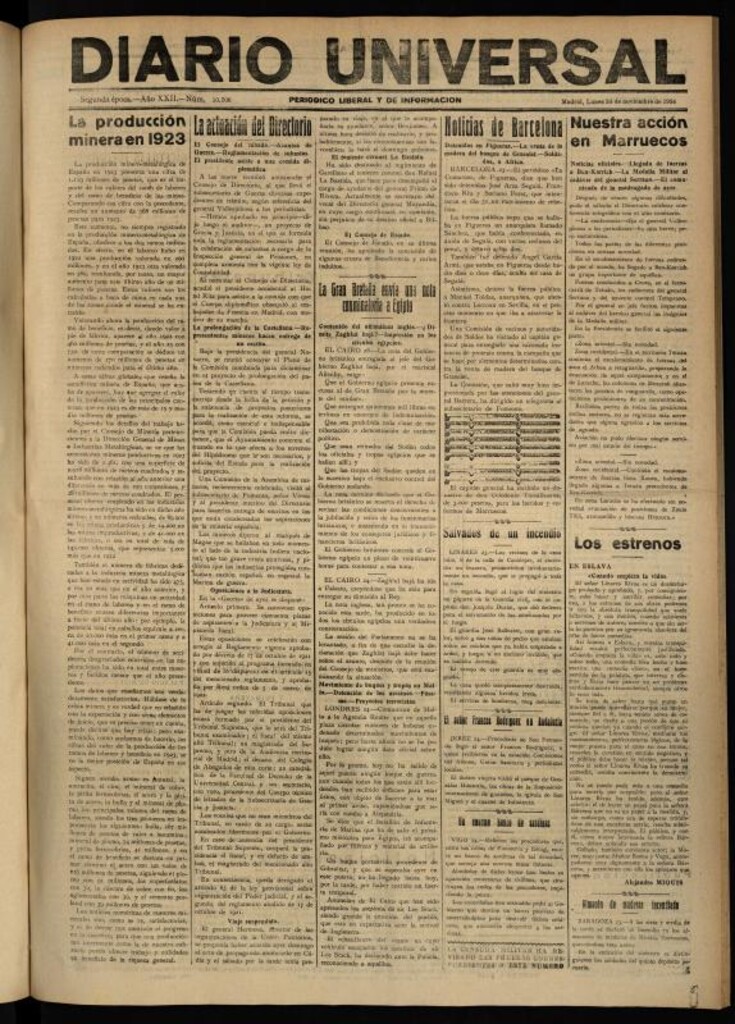 Miniatura de Diario Universal del 24 de noviembre de 1924