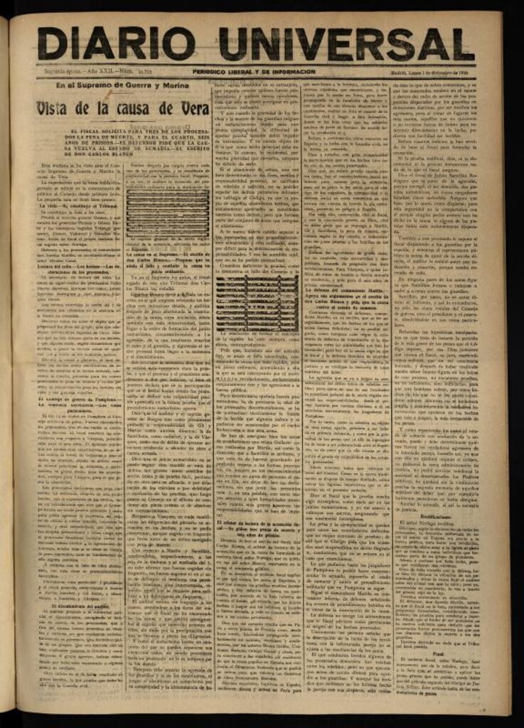 Miniatura de Diario Universal del 1 de diciembre de 1924