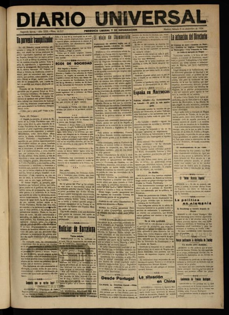 Miniatura de Diario Universal del 6 de diciembre de 1924