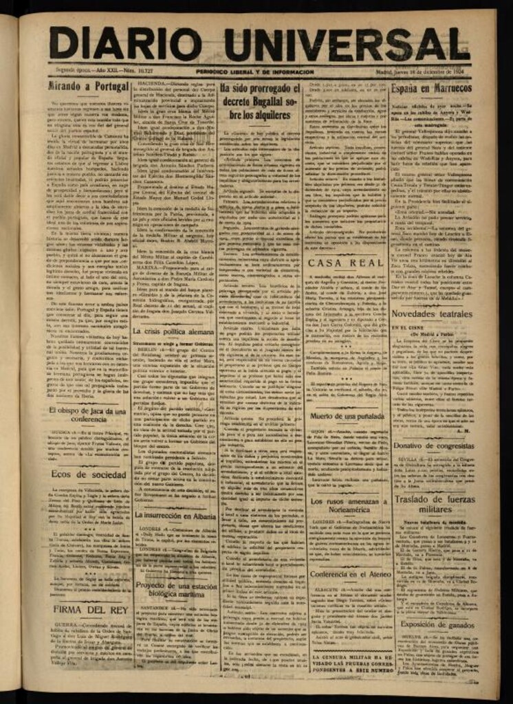 Miniatura de Diario Universal del 18 de diciembre de 1924